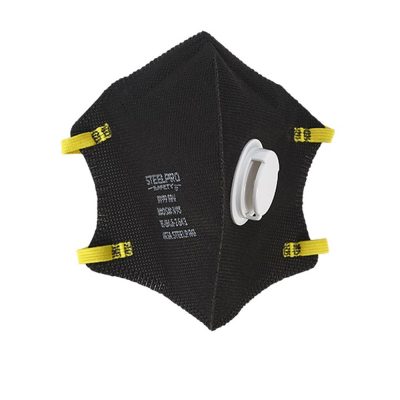 Respirador Descartable Plegable M9910V Con Válvula Negro Steelpro