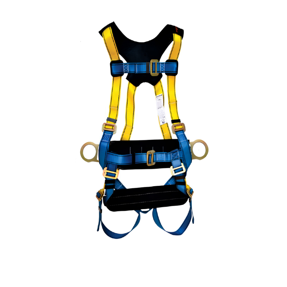 Arnés en H de 3 Aros y 6 Hebillas con Faja Lumbar y Sentadera AH3A6HFS Maicol